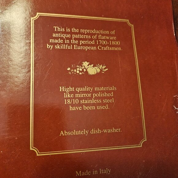 flatware 3-piece napoleon tortoise  made in Italy stainless - Picture 4 of 5